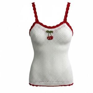 WAYF x Styled by Coco Crochet Cherry Tank - Y2K 90s - Size S